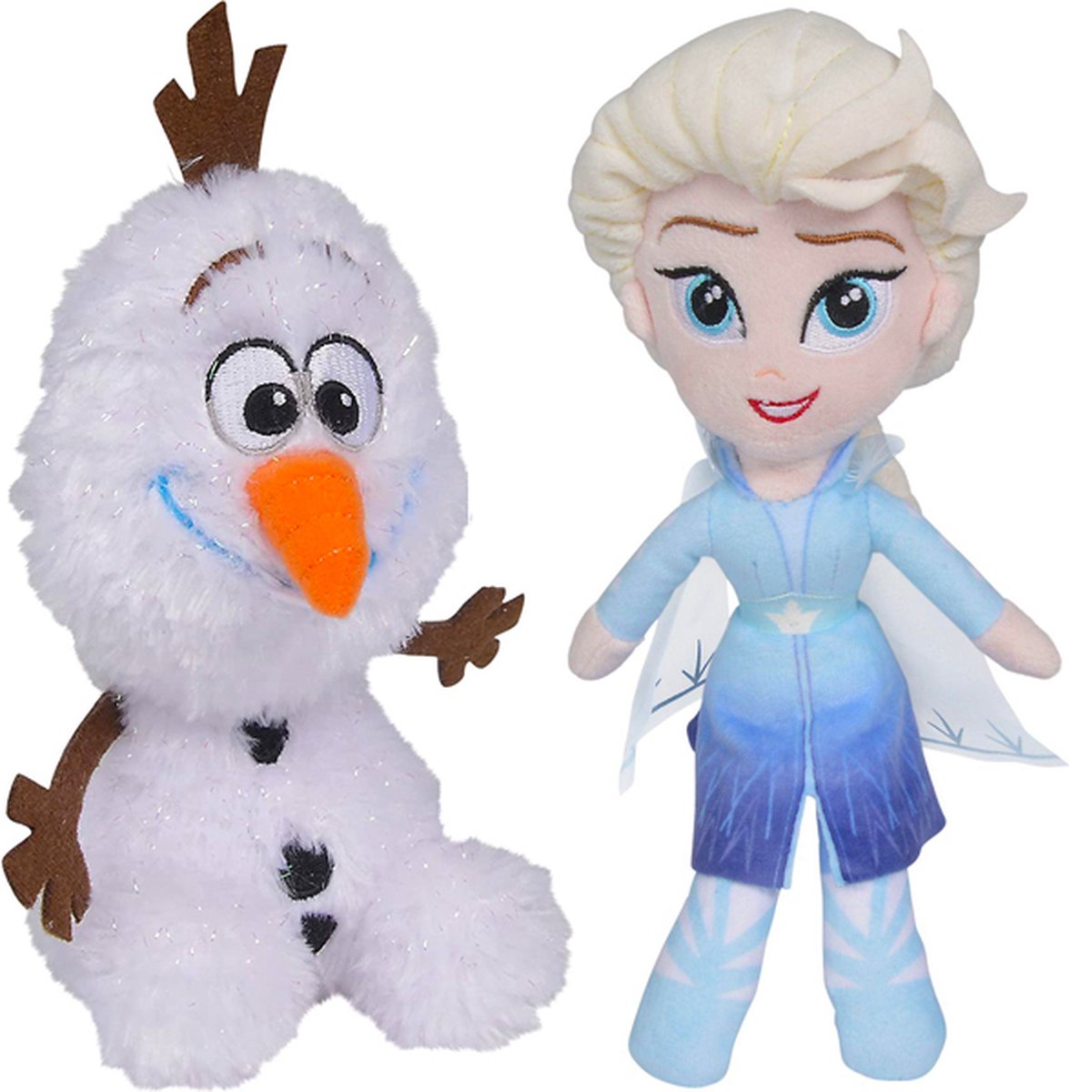 Olaf & Elsa - Disney Frozen Pluche Knuffel Set 23 cm {Frozen 2 Plush Toy | Speelgoed knuffeldier knuffelpop voor kinderen jongens meisjes | Anna, Elsa, Sven, Olaf, Kristoff, Hans}